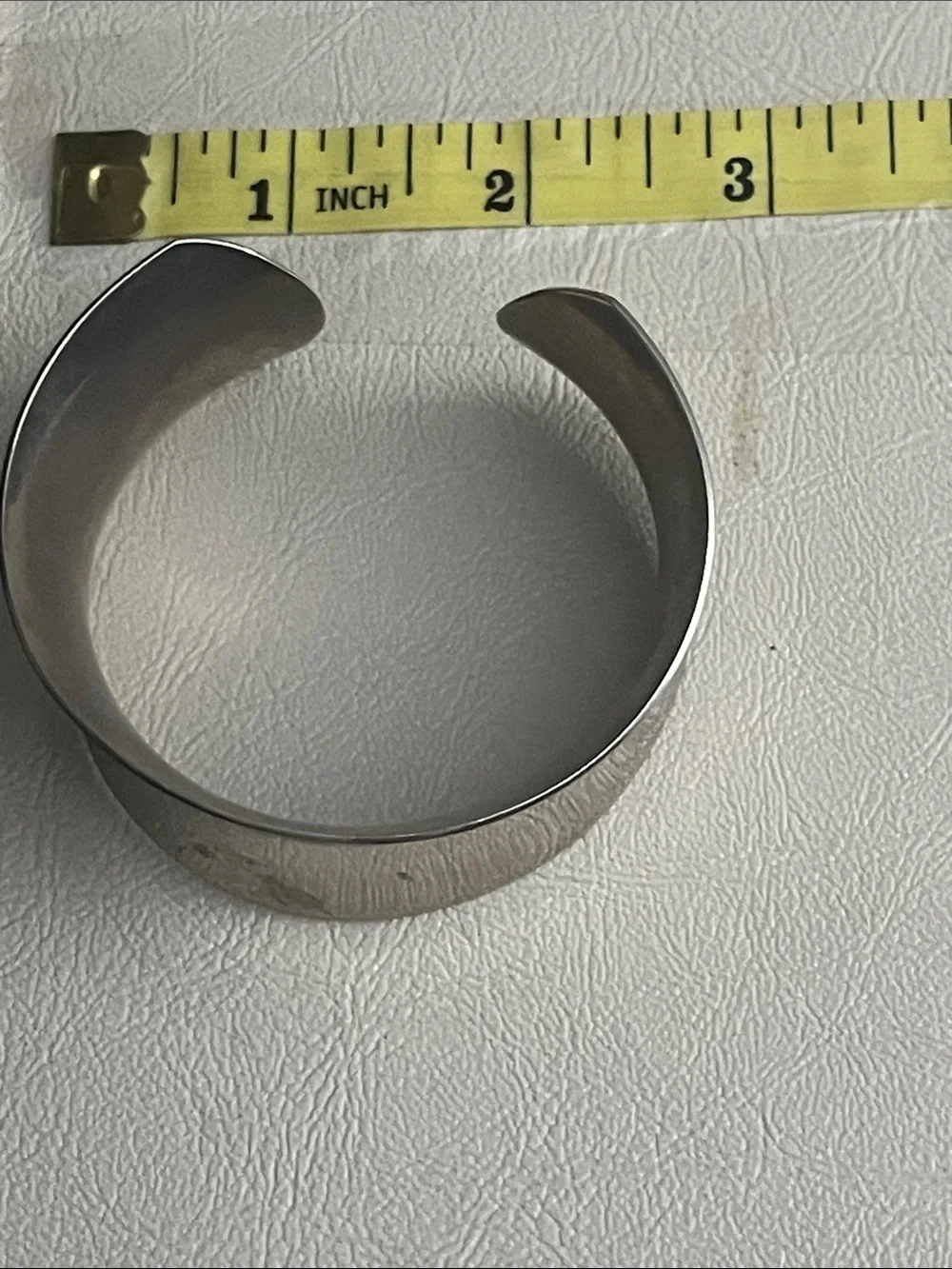 Men's 925 Silver Heavy Stainless Steel Cuff Bracelet - Minimalist Design